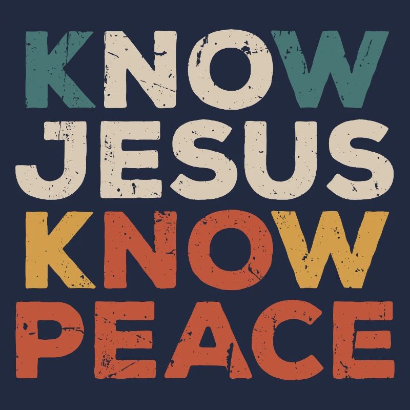 Know Jesus Know Peace Retro Glaubensspruch