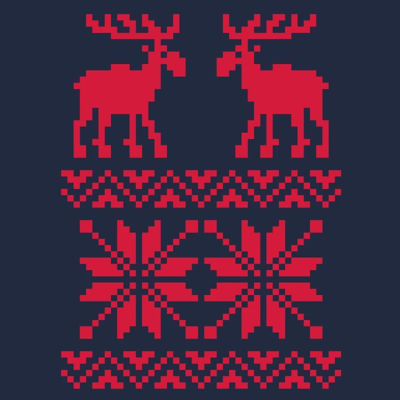 Elch-Muster-Weihnachtspullover