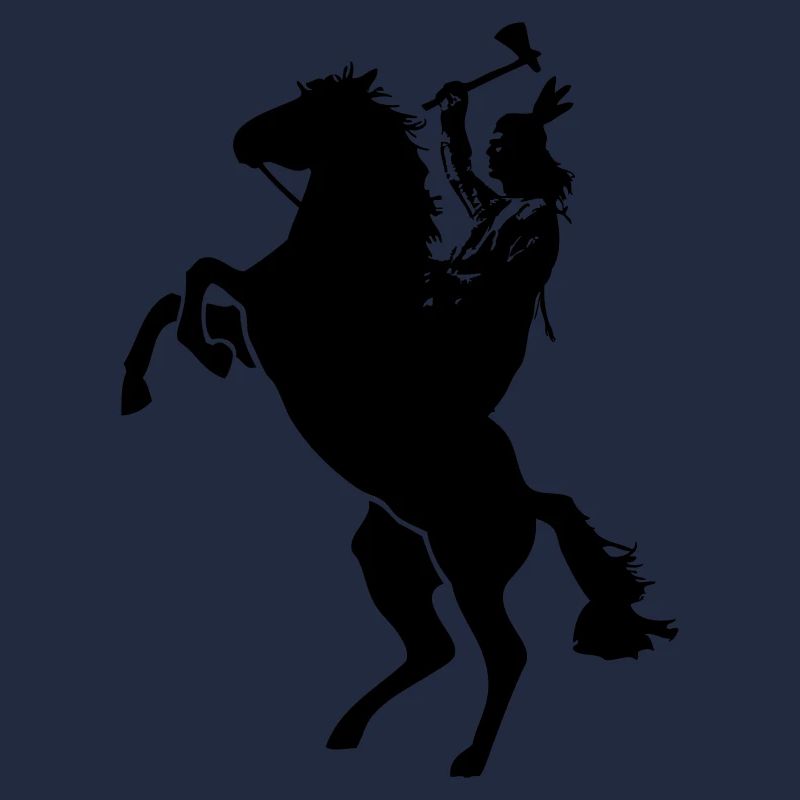 Indianer auf Pferd mit Tomerhawk