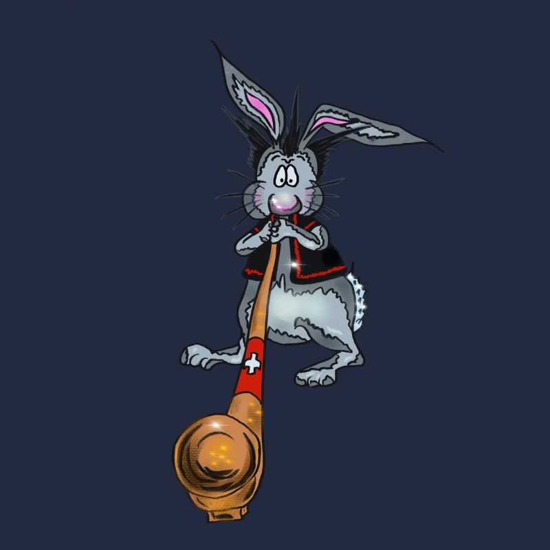 Franz der Hase spielt wunderbar Alphorn