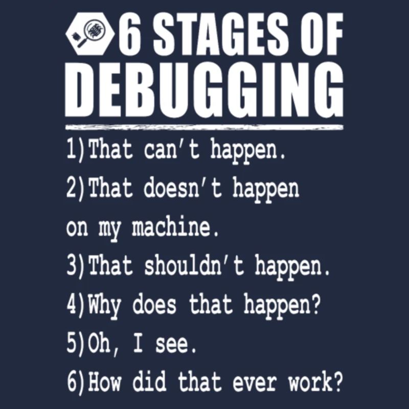 Debug 6 stages of debugging
