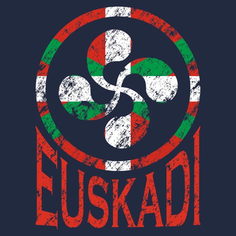 Drapeau d’Euskadi. Pays Basque Lauburu. Ikurriña