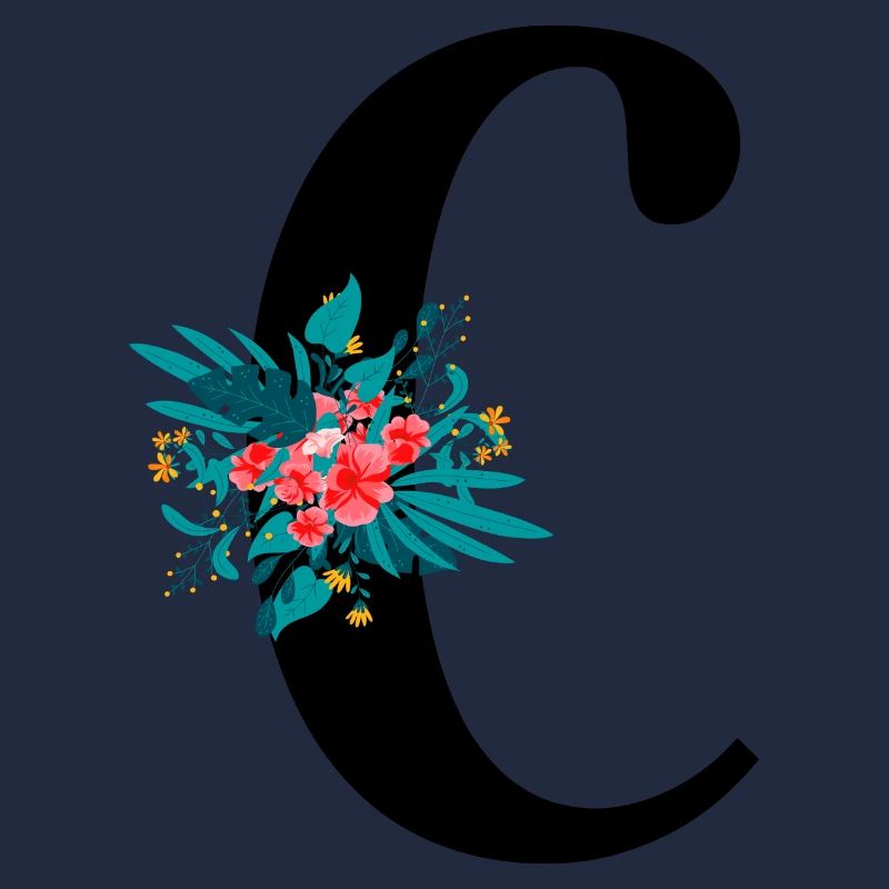 lettre C fleuris