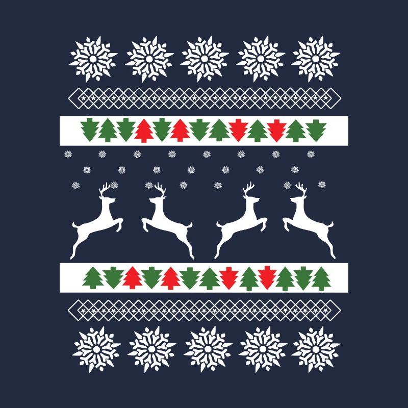 Weihnachtspulli Norweger Muster Rentiere