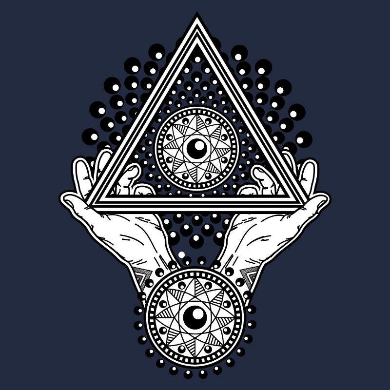 Pyramide Illuminati et œil omniscient dans le triangle