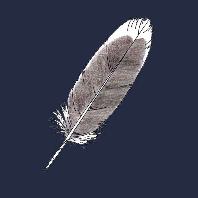 Feder Grau Handgezeichnet (Graugans)