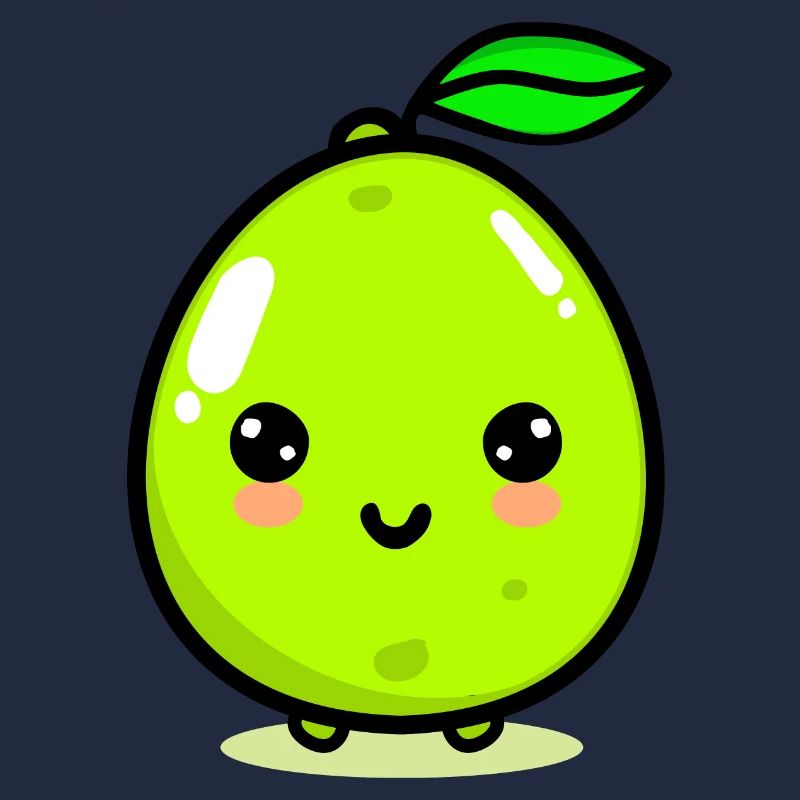 Mignon citron vert raisin fruit kawaii
