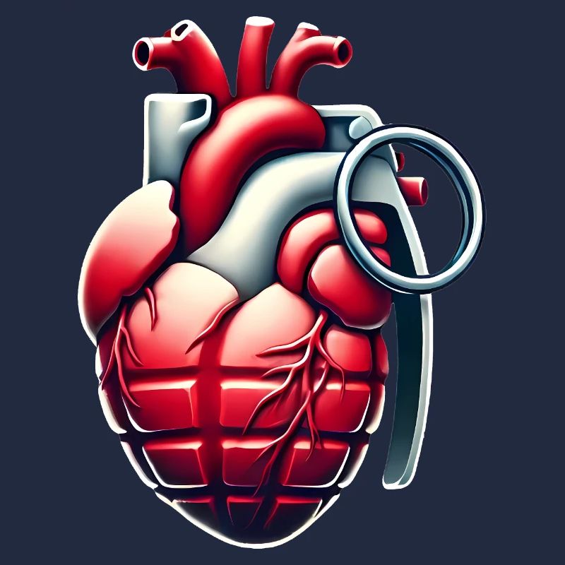 Explosive Heart Grenade Design