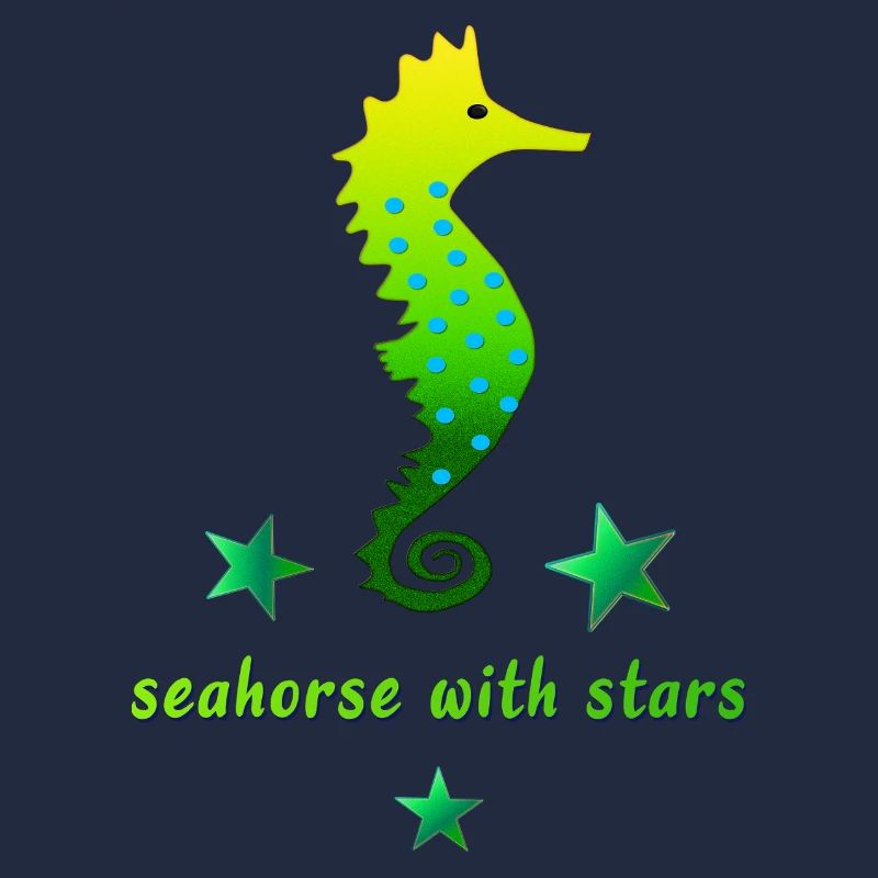 Hippocampe vert avec astérisque