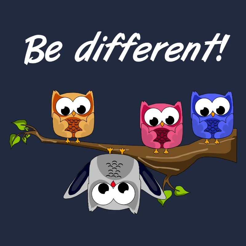 Be Different! - Süßer Fun Spruch - Eulen Motto