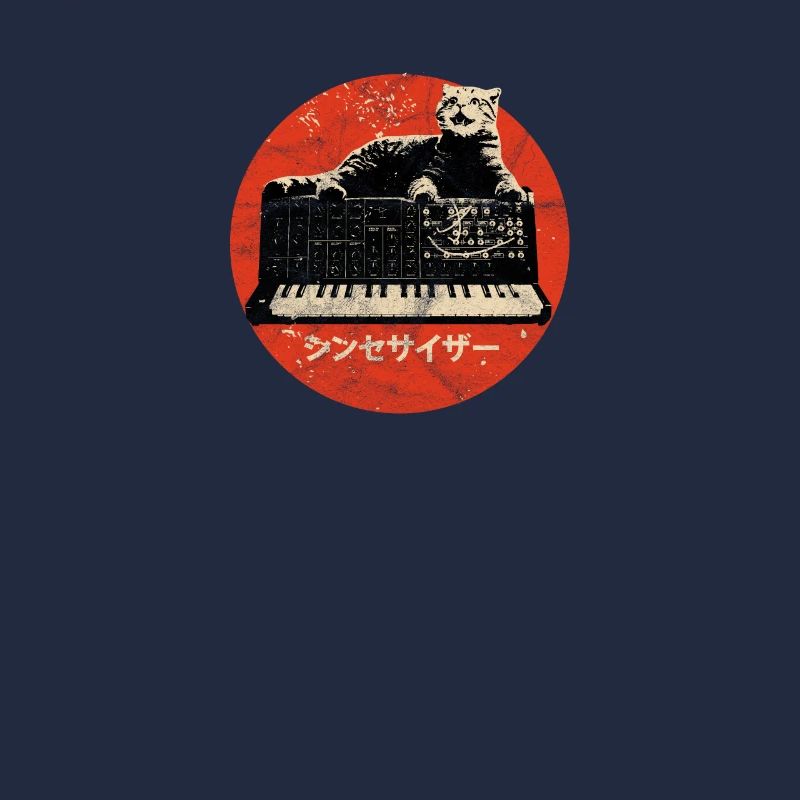 Vintage Synth & Cat - Analog Synthesizer Nerd