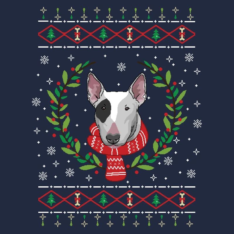 Bullterrier hässlicher Weihnachtspullover Geschenk