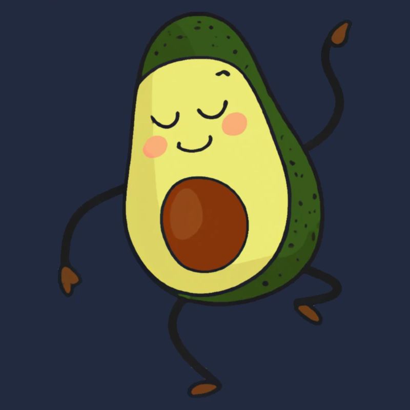 Fröhliche Avocado-Tänze