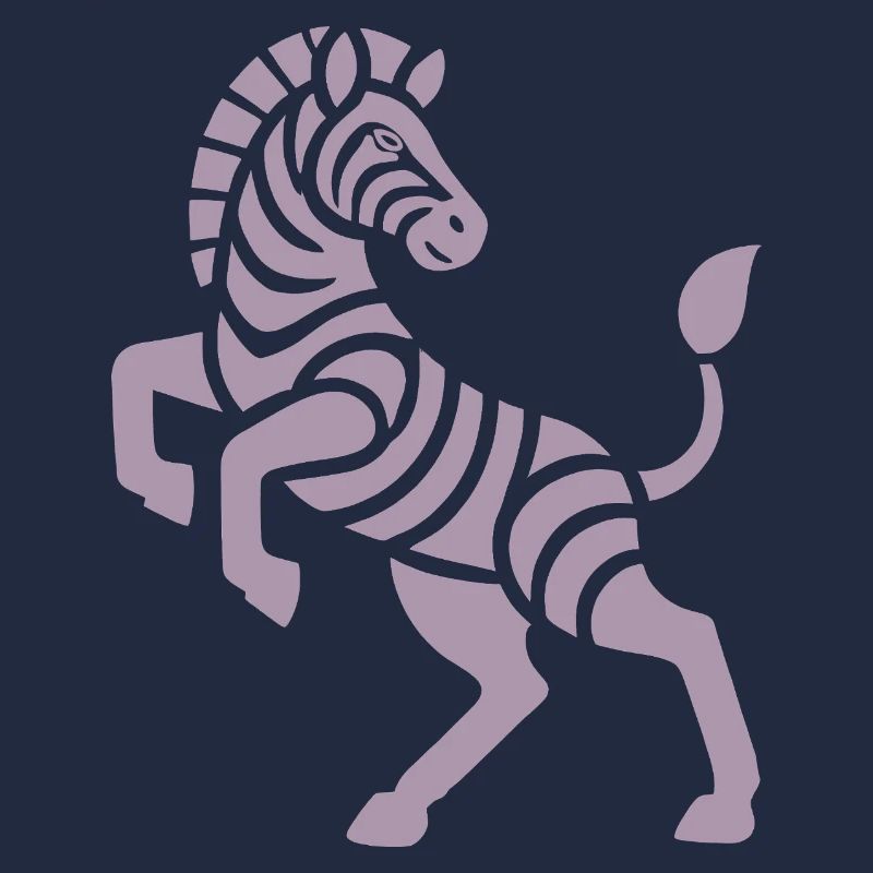 Zebra Silhouette Kunststück Minimal Design