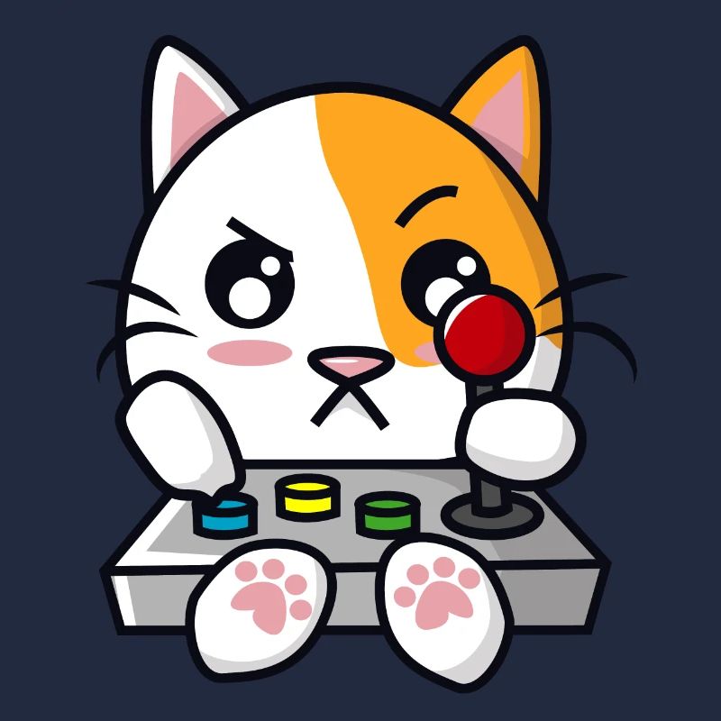 Katze mit Joystick Gamepad Controller
