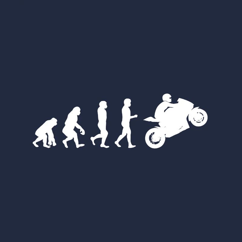 Evolution Motorrad Biker Mopped Motorradfahrer