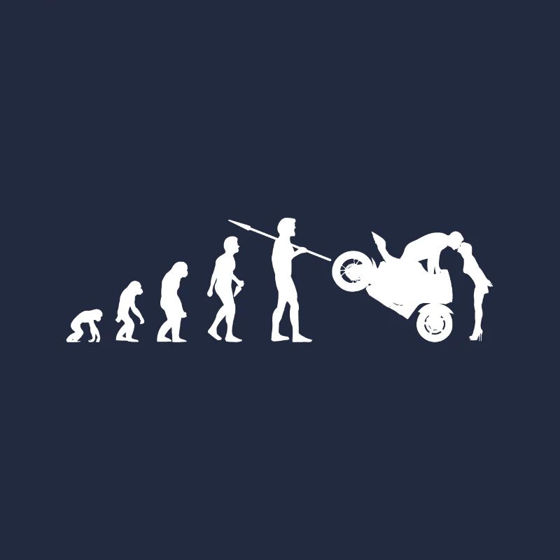 Evolution Biker Paar Motorradfahrer Motorrad Liebe