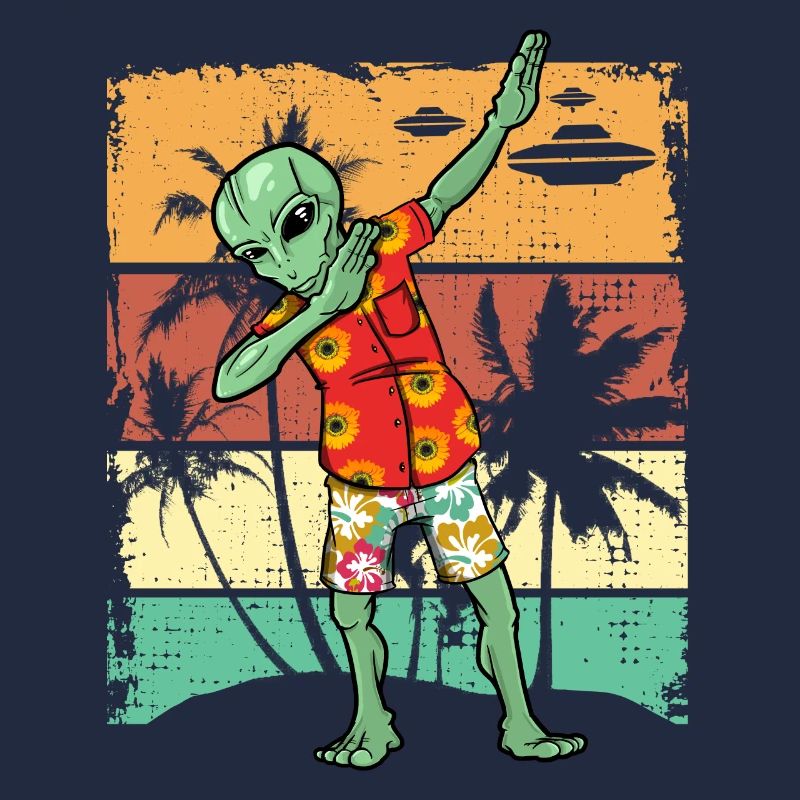 Tamponner Alien Retro Beach Idée de cadeau de conception