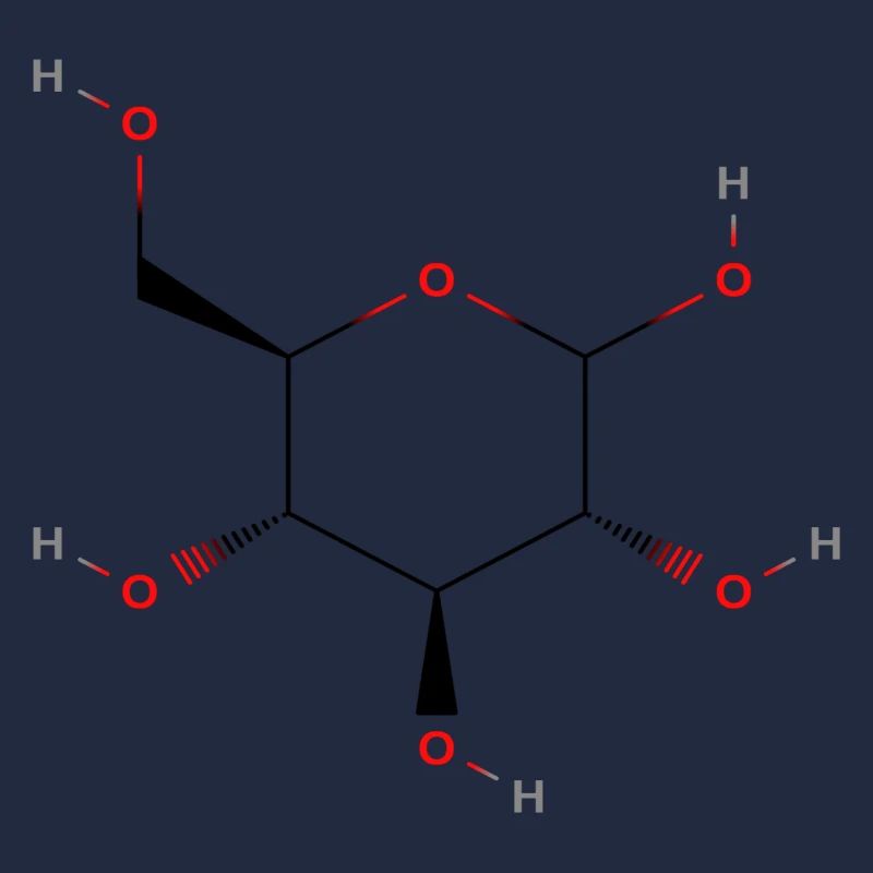 GlukoseMolekül - Farbige Strukturformel