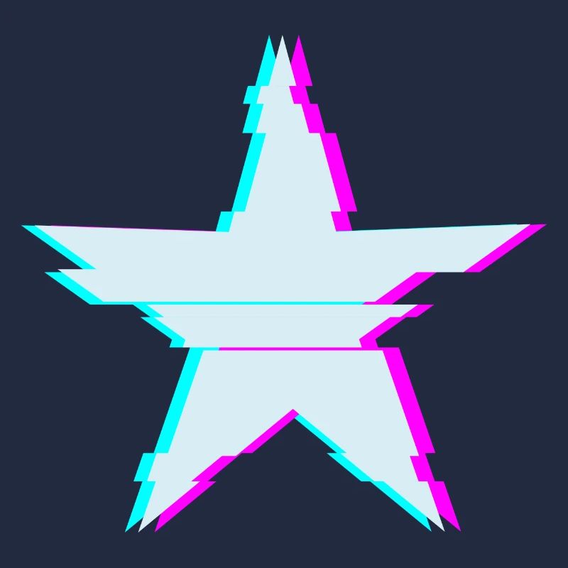 Étoile avec effet glitch