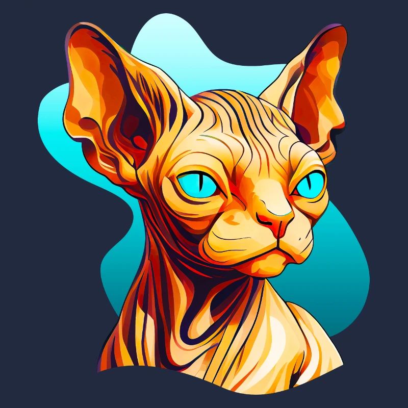 Chat Sphynx dans un style comique cool