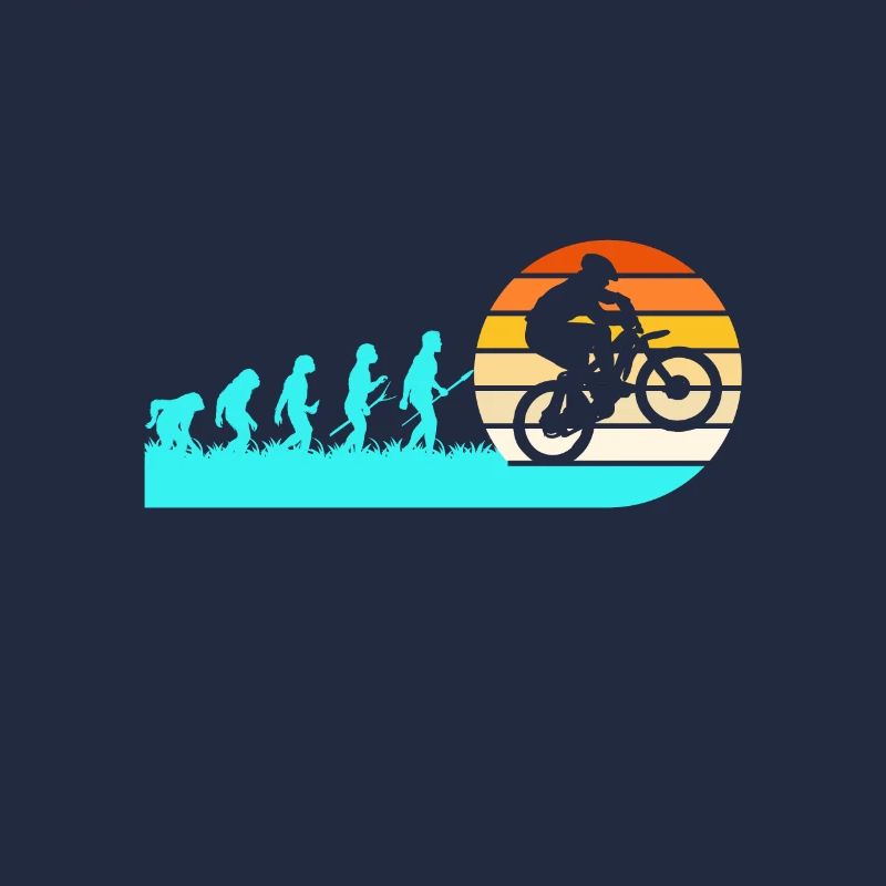 Bicycles Cyclists Evolution Mountain bikers