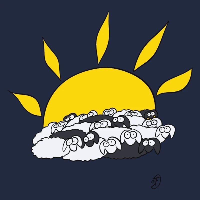 Moutons au lever du soleil