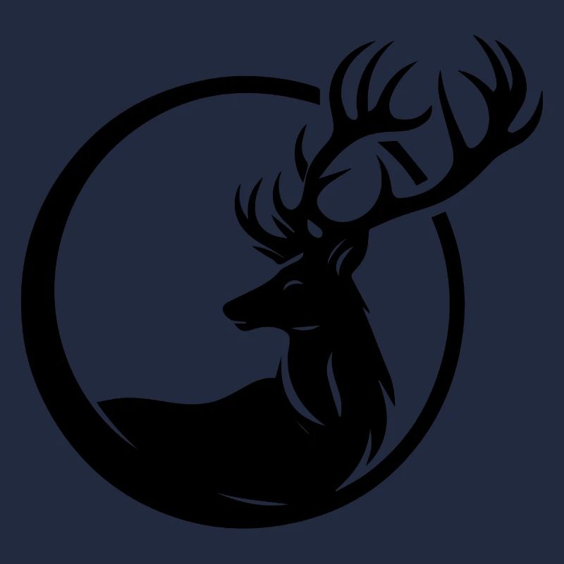Hirsch Logo in schwarz-weiß