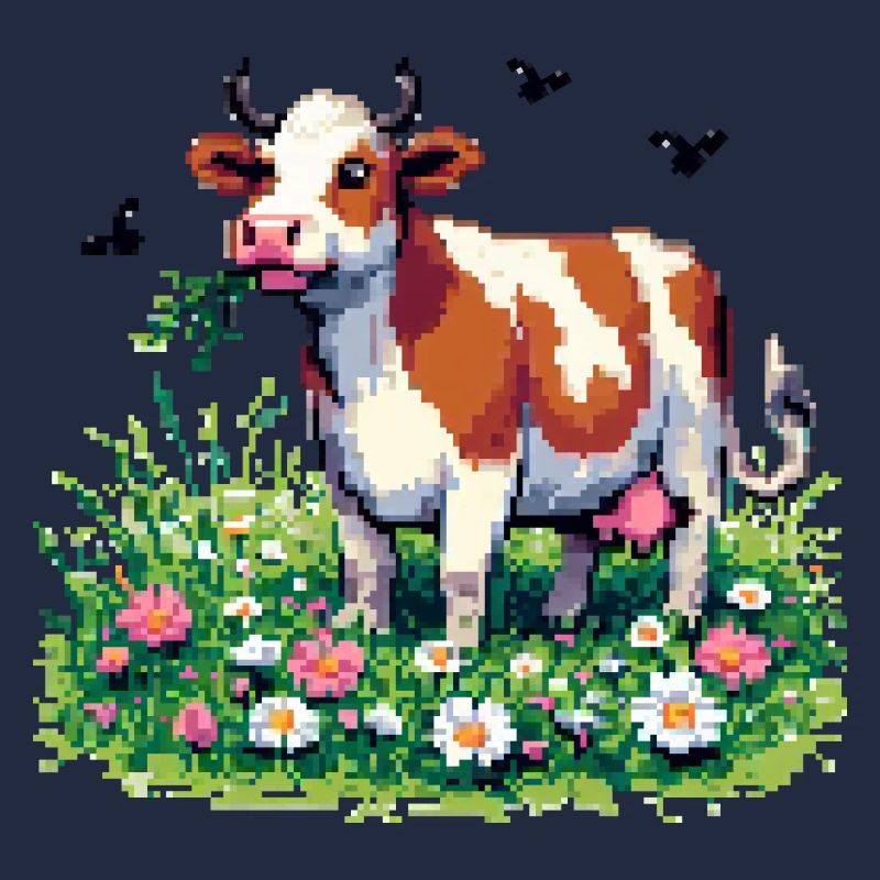 PixelArt Vache heureuse