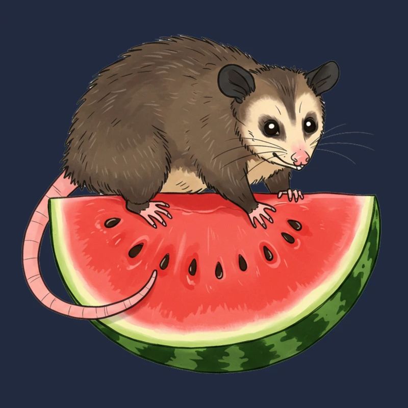 Opossum with Watermelon