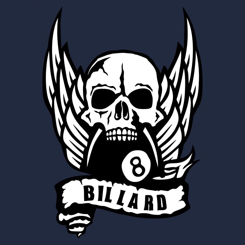 billard tete mort skull aile banderole logo