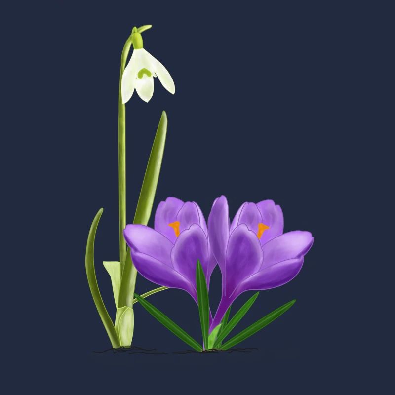 Snowdrops and crocuses, spring