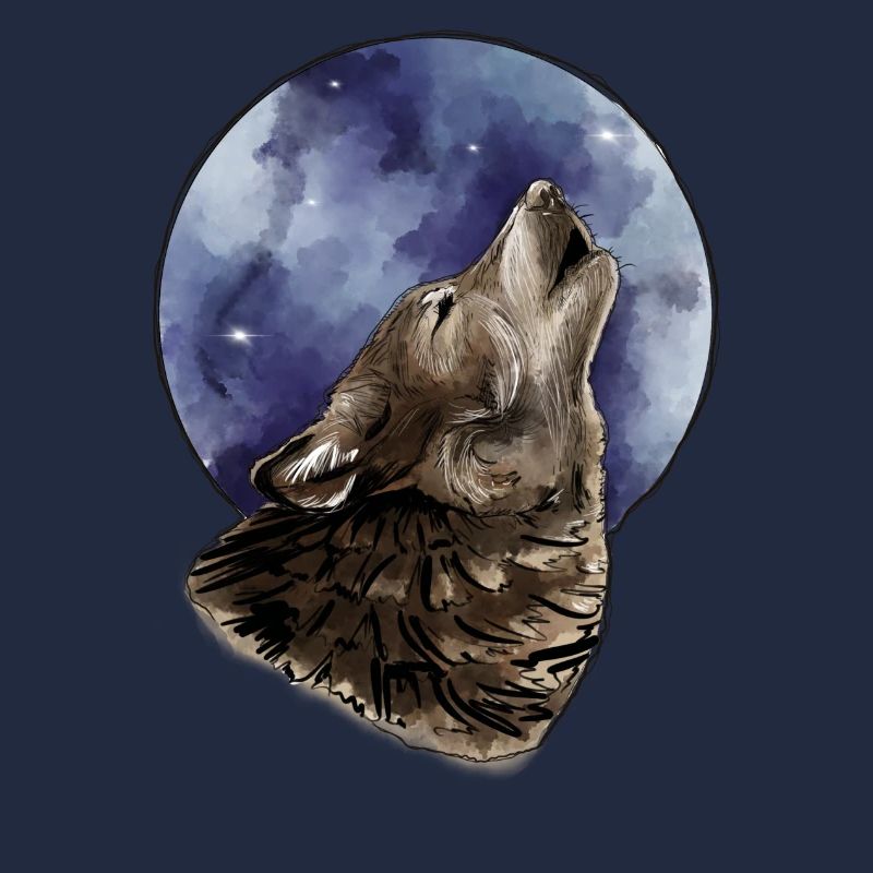 Loup et lune