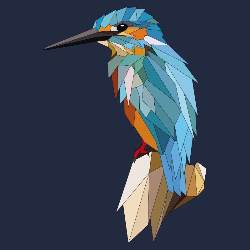 Eisvogel Polygon Raster Grafik