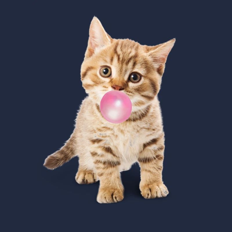 Nette Katze bläst rosa Bubblegum