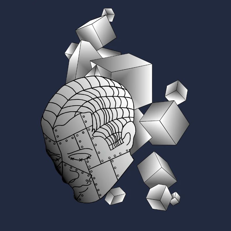 Robot avec cube gris clair