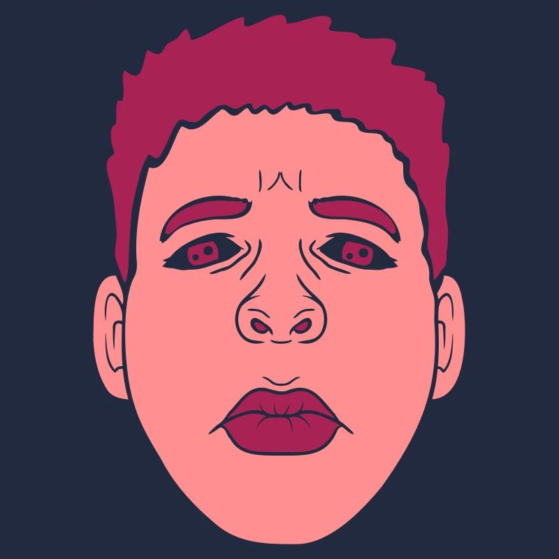 Design kiss mouth sad face