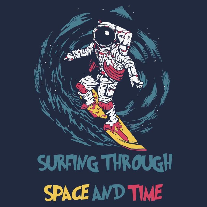 Un astronaute surfe dans l’espace et le temps Surfer Surf