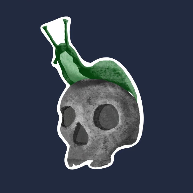 Schädel mit Schnecke