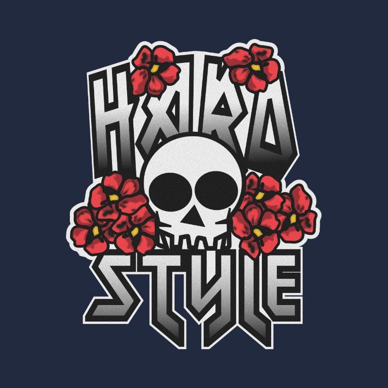 HARD STYLE in Blumen eingebetteter Schädel