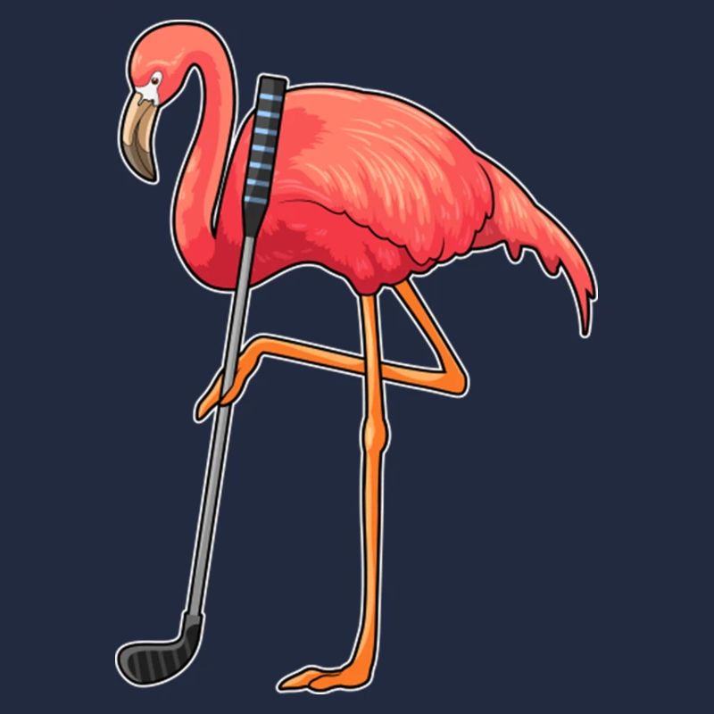 Flamingo beim Golf mit Golfschläger T-Shirt