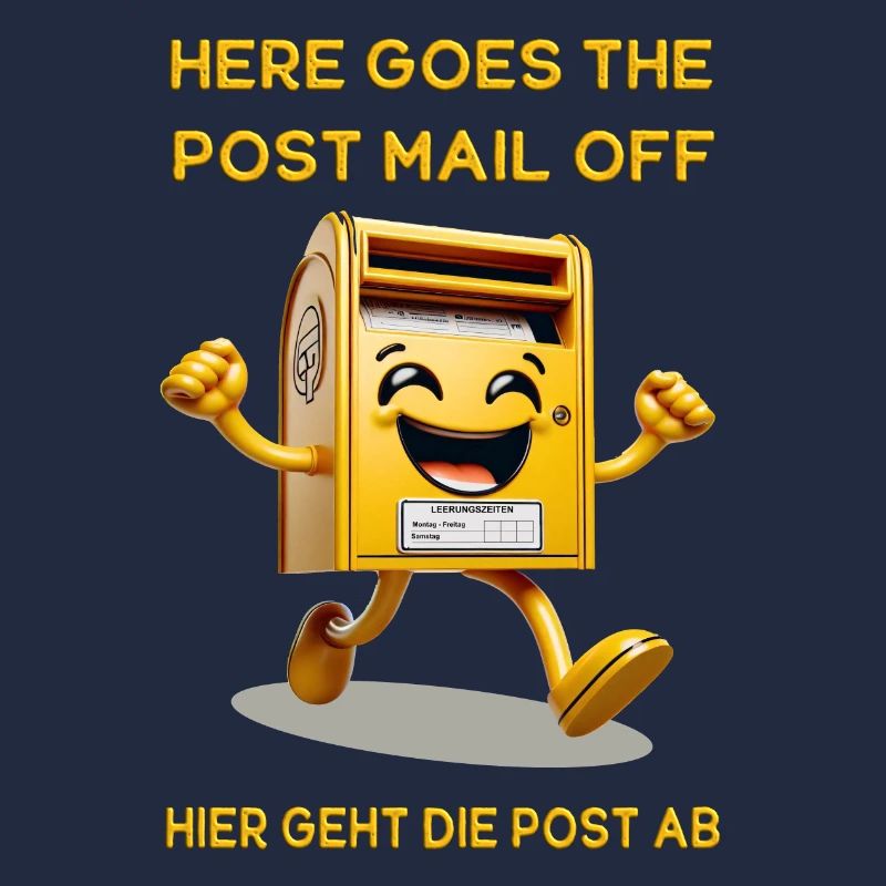 Here goes the post mail off. Hier geht die Post ab