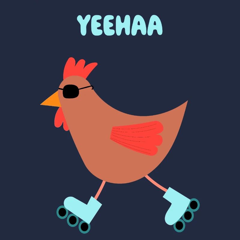 Chill Chicken - With Sunglasses on Inline Skaters