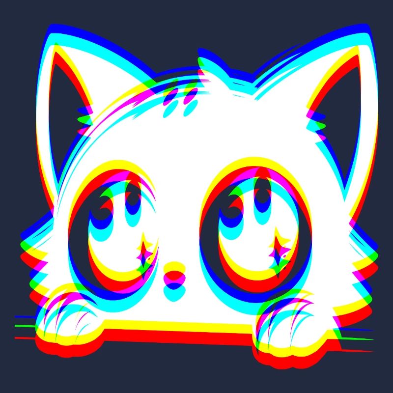 EDM Katze Glitch Style