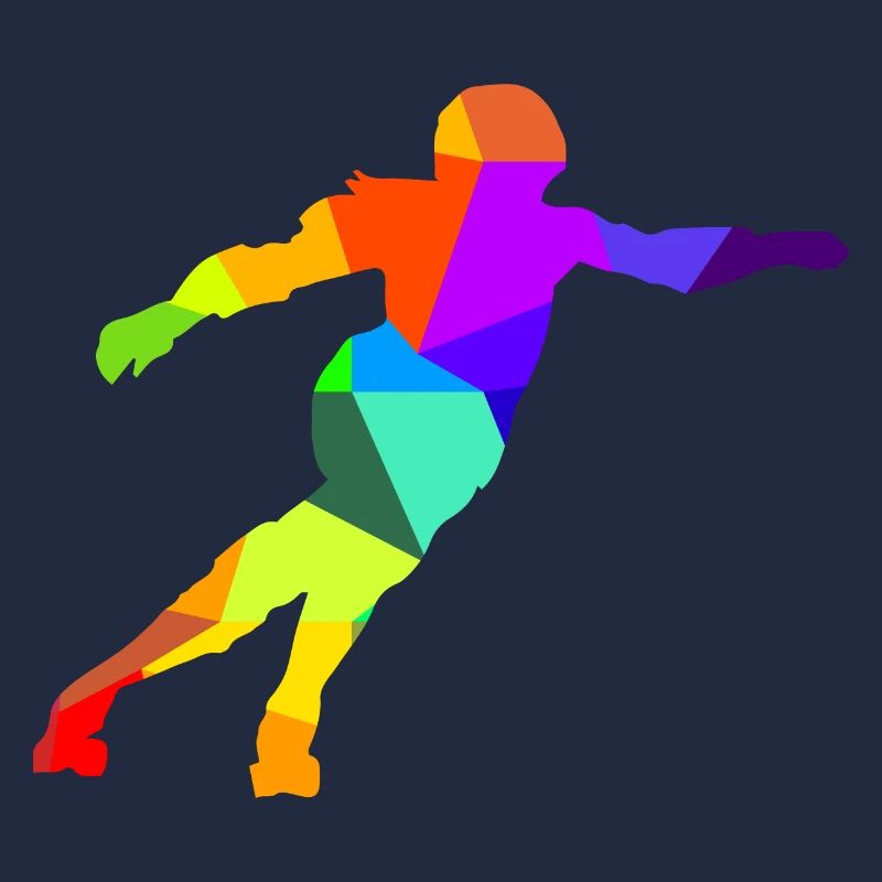 Roller Derby patins à roues alignées arc-en-ciel couleurs polygone