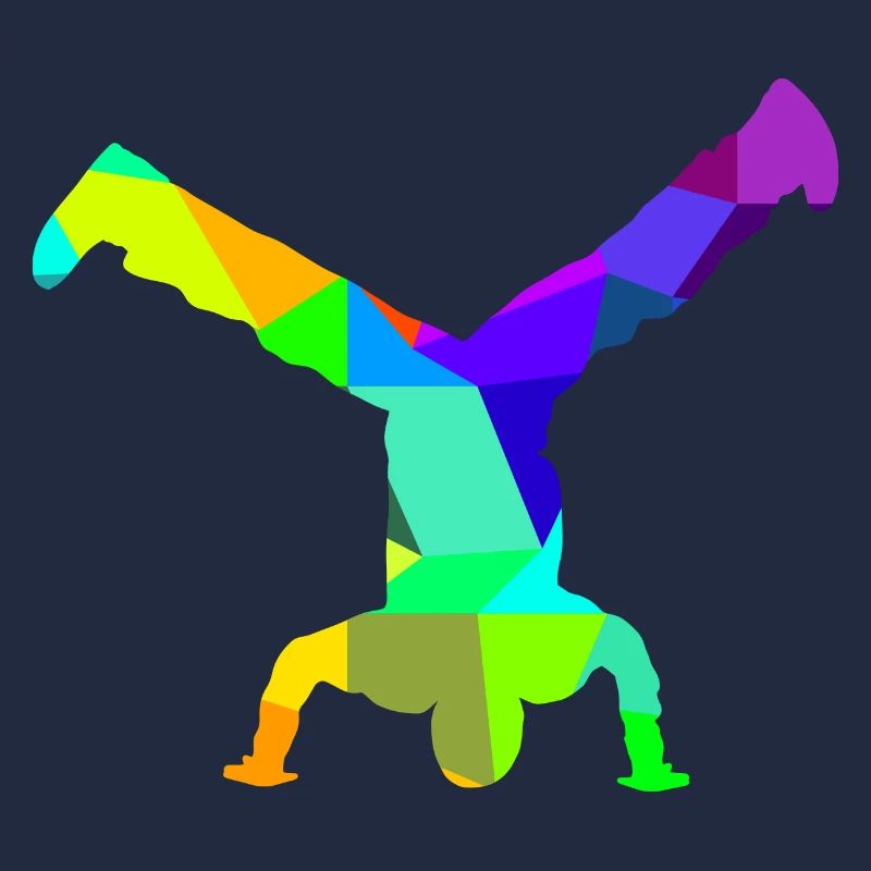 Breakdance Regenbogen Farben Polygon Sport