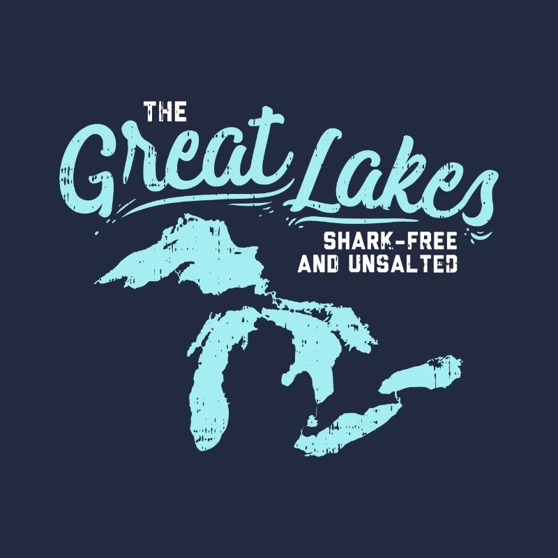 Grand lac eau douce USA Canada cadeau de silhouette