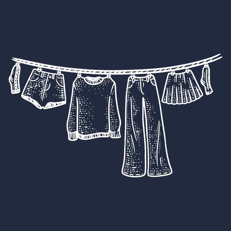 Laundry Clothesline Hand Drawn Funny