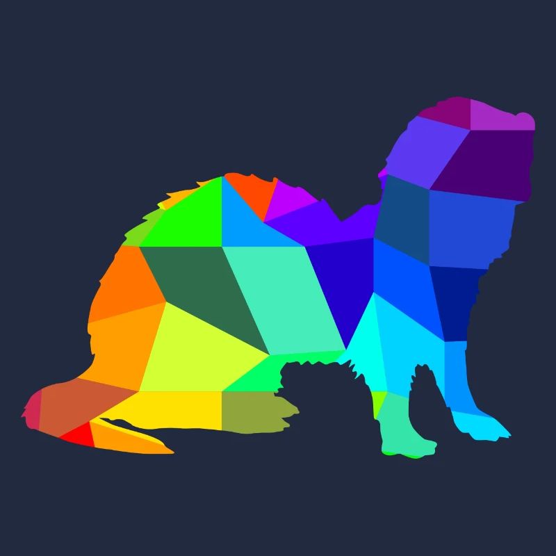 Frettchen Regenbogen Tiere Polygon