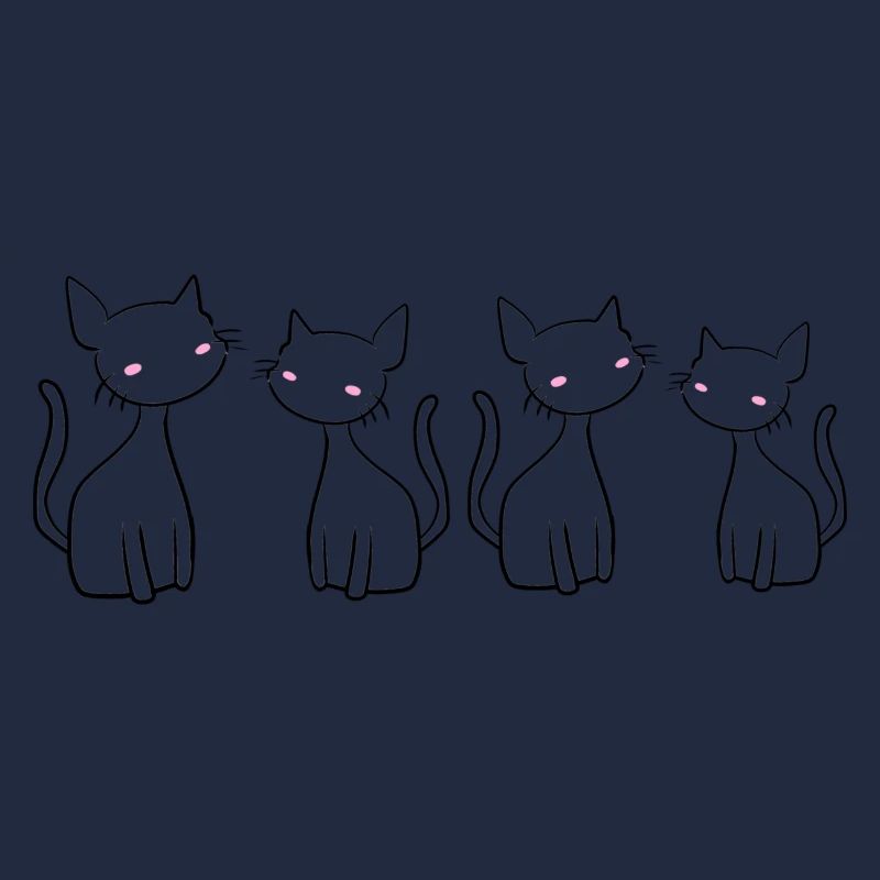 quatre chats chat symbole amis